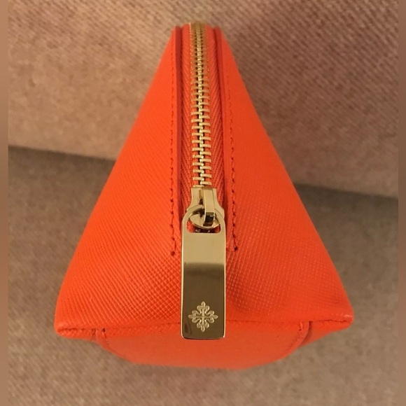NWB Patek Philippe Orange Epsom Leather Zipper Cosmetic Makeup Bag, Case, Pouch - Picture 8 of 11
